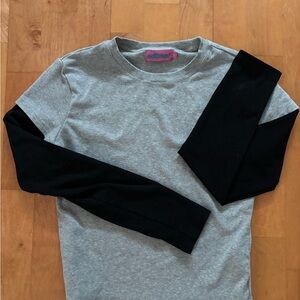 Edikted Gray and Black Long Sleeve Top
